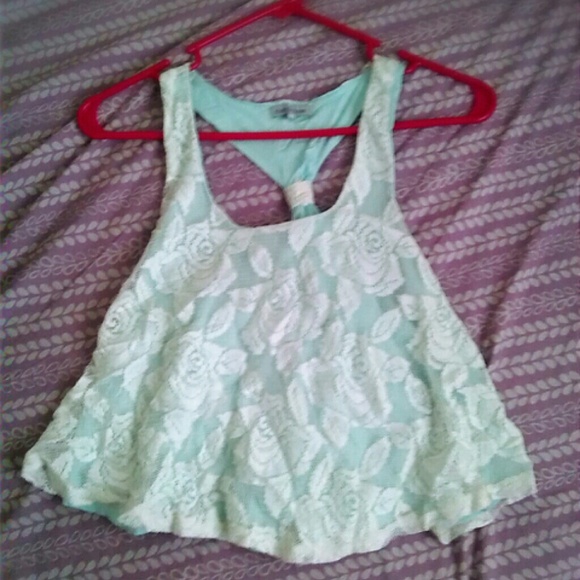 Charlotte Russe floral lace crop top