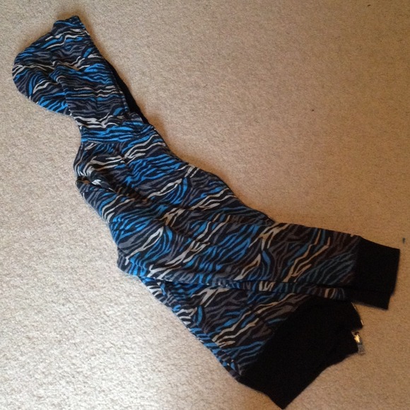 Zebra print zip up hoodie