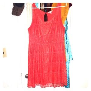 Coral Lace Dress