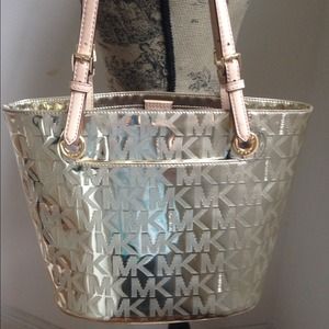 Michael Kors Gold mirror metallic handbag