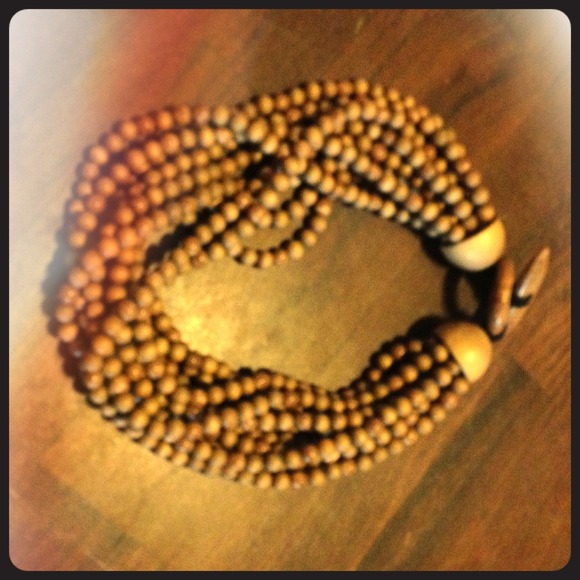 Wonderful multiple-layered brown colored necklace