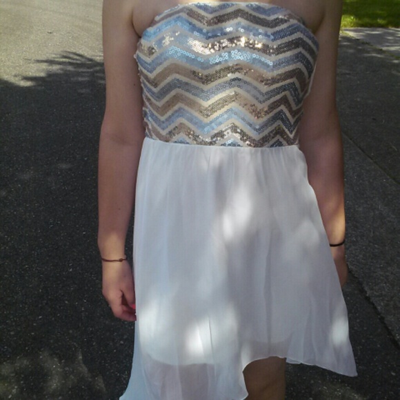 Strapless high to low dress