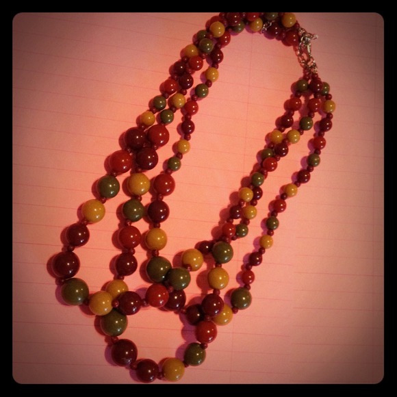 Fall bead muti layer necklace