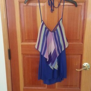 Purple string halter top