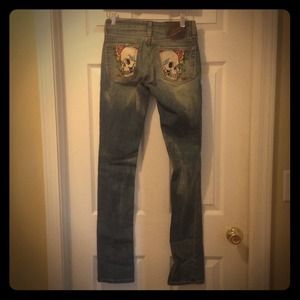 Ed Hardy Skinny Jeans Women Size 24 Super Hot!!