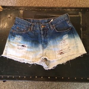 Lucky brand. Ombré high wasted shorts. Hand done