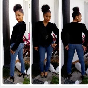 VINTAGE VELVET WRAP BLAZER