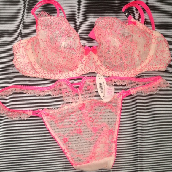 neon bra and panty set