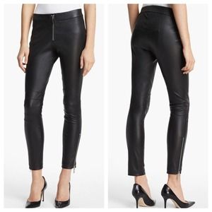 Elizabeth and James Lambskin Leather Moto Pants