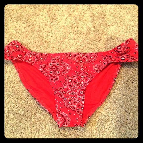 Cute red bandana pattern bikini bottoms