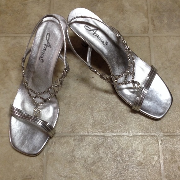 Silver high heels