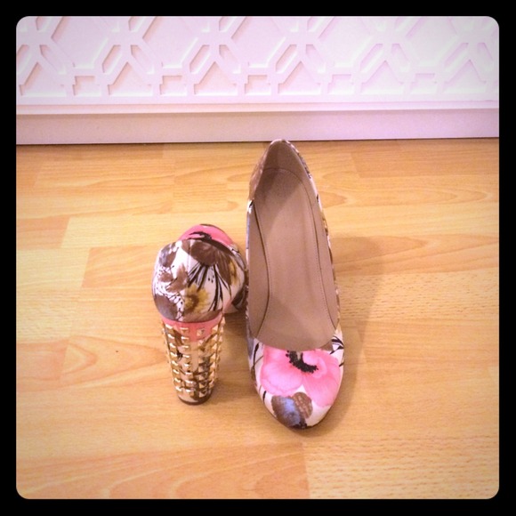 JCREW Etta Studded-Heel Floral Pumps