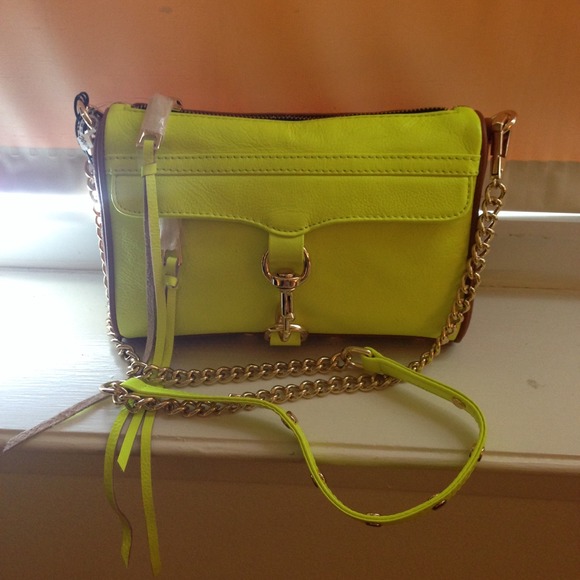 ❌SOLD❌❌Rebecca Minkoff Mini Neon Yellow Mac - Picture 2 of 4
