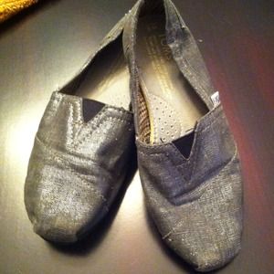 TOMS metallic silver/black