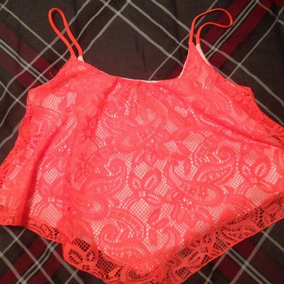 Hot pink flowy crop top