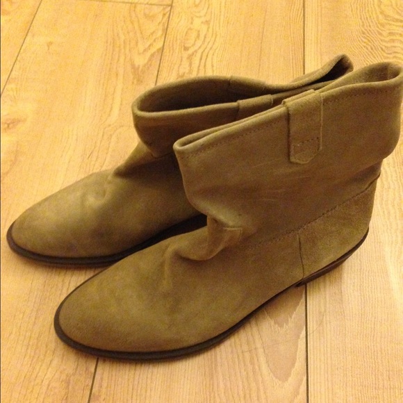 Zara real leather taupe suede ankle boots 8 eu 39 - Picture 4 of 4
