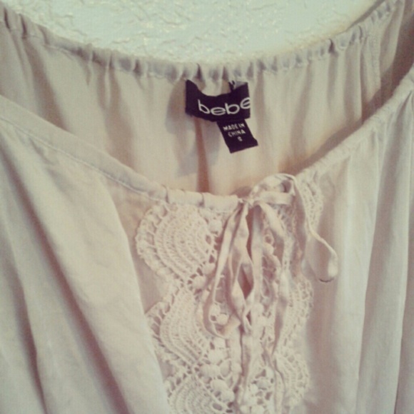 Beige silk Bebe top - Picture 2 of 2