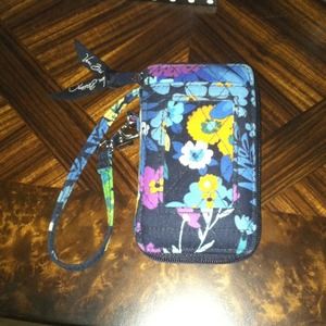 Blue Vera Bradley all in one wristlet