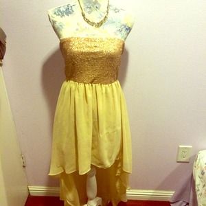 High-low strapless sequin dress from TOBI.