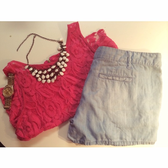 Faux Denim Shorts