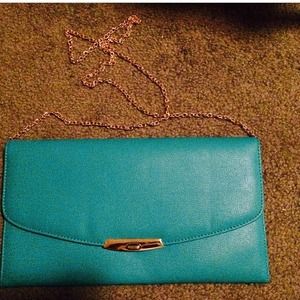 Blue turquoise clutch