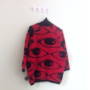 SOLD Vintage 80's Betsey Johnson eyeball sweater