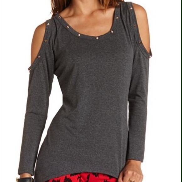 Spiked Cold Shoulder Top