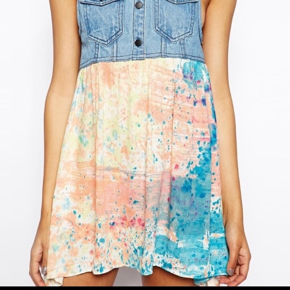 One teaspoon chambray bodice dress tie dye skirt - Picture 3 of 4