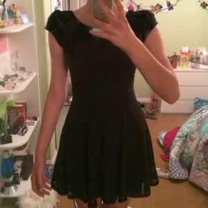 Black lace skater dress from Nordstrom