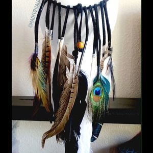 Large Boho Feather Headband