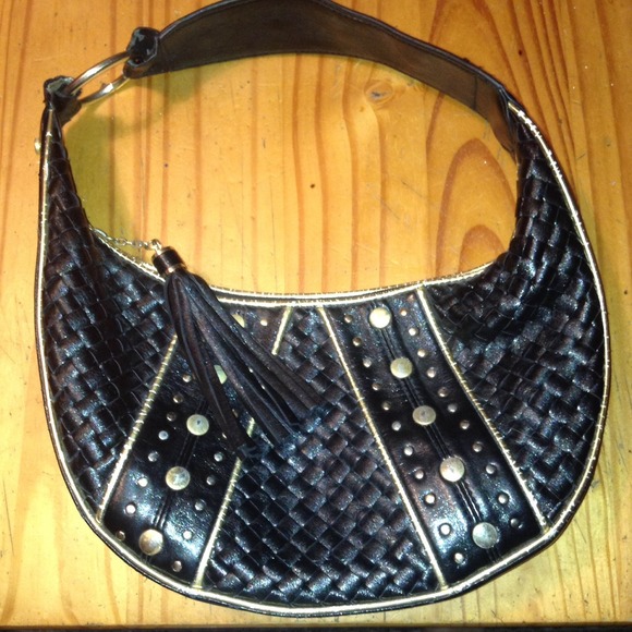 Black and gold handbag