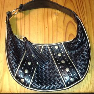 Black and gold handbag