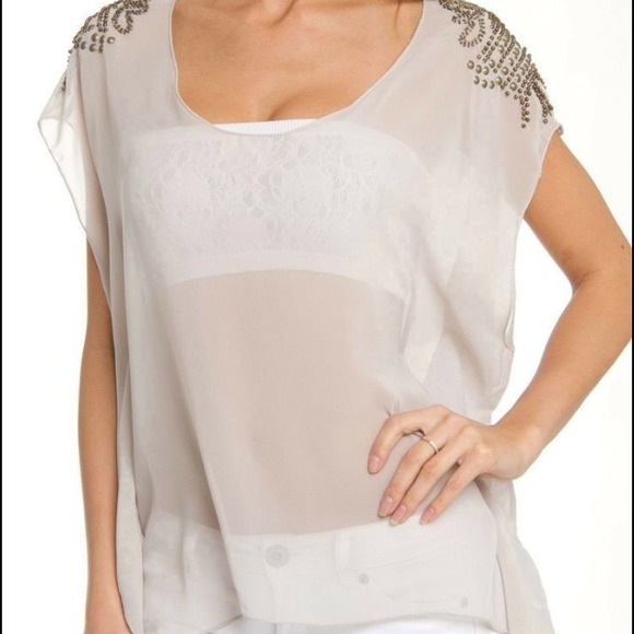 sheer embellished top
