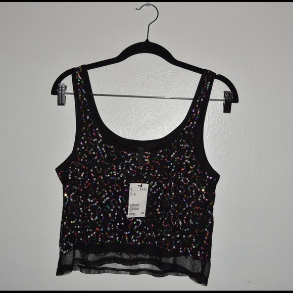 Sequined Crop Top