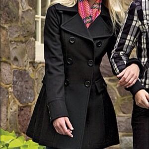 Delia's Skirted Black Wool Coat