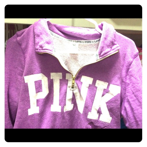 VICTORIA SECRET PINK Half Zip Purple
