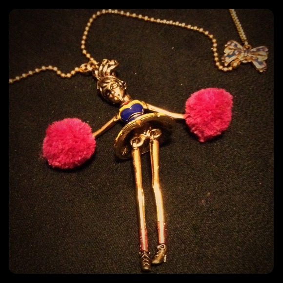 NWOT. Betsy Johnson Cheerleader long necklace.