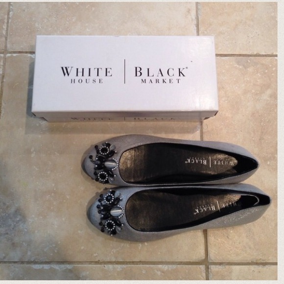 New White House Black Market Silver Flats
