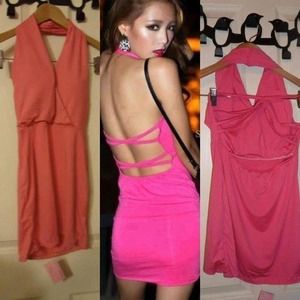 Pink halter dress