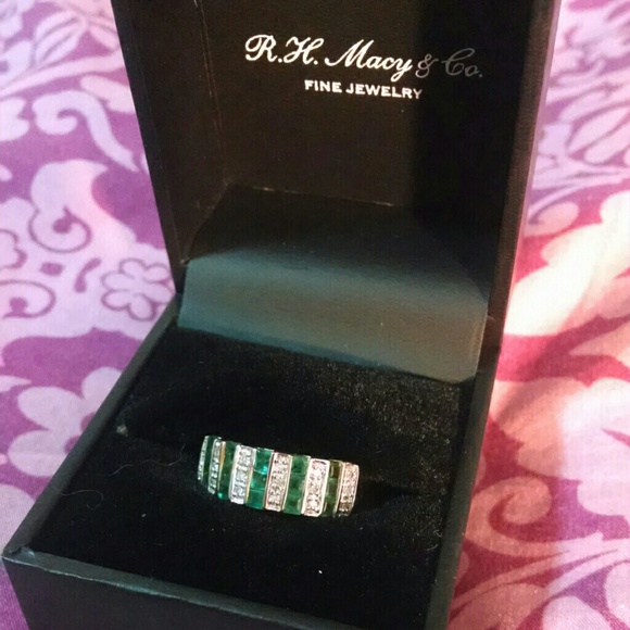 14k Gold Emerald/Garnet and Diamond Rings