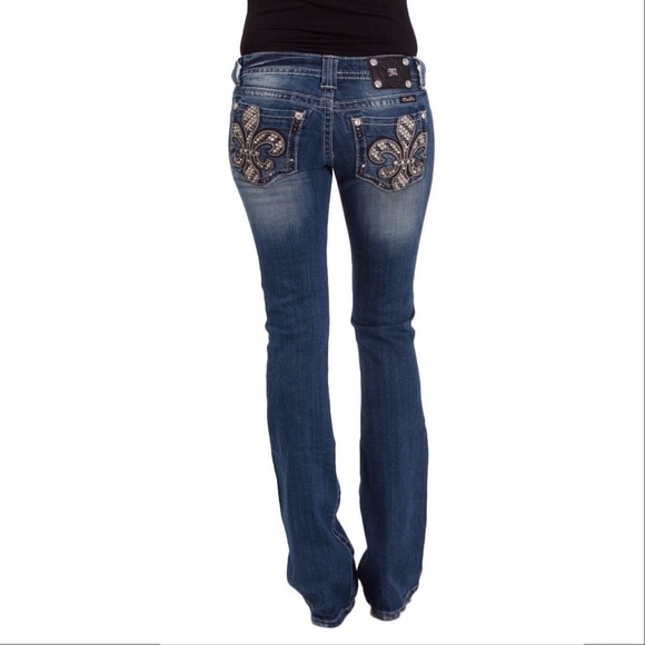 Miss Me Denim - HOLD! Zebra Striped Fleur de Lis Bootcut Miss Me's