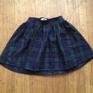 Blue and green plaid schoolgirl skirt