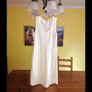 J. Crew white zip back dress