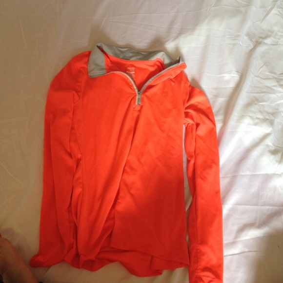 Neon orange workout top sports