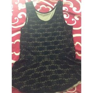 Black & Tan Lace Peplum Top