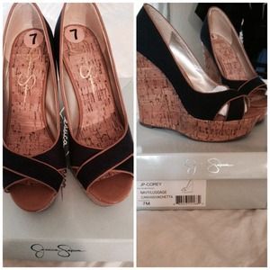 Jessica Simpson peep toe wedges