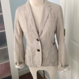 J. crew  cotton/linen mix tan blazer