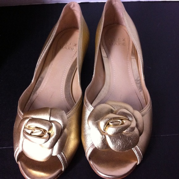 Alex Marie Shoes - Alex -Marie gold leather flats