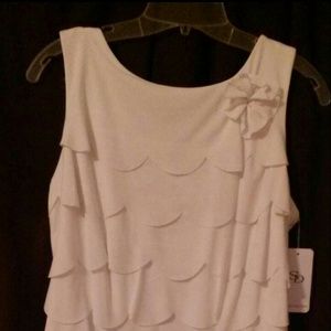 New Sandra Darren white layered dress