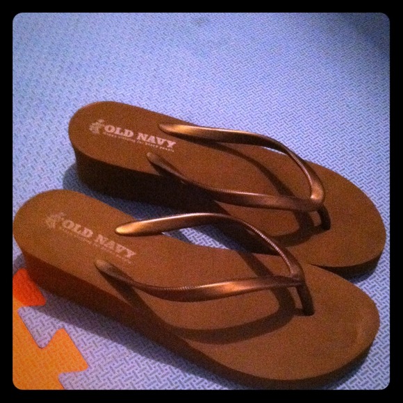 Brown flip flops